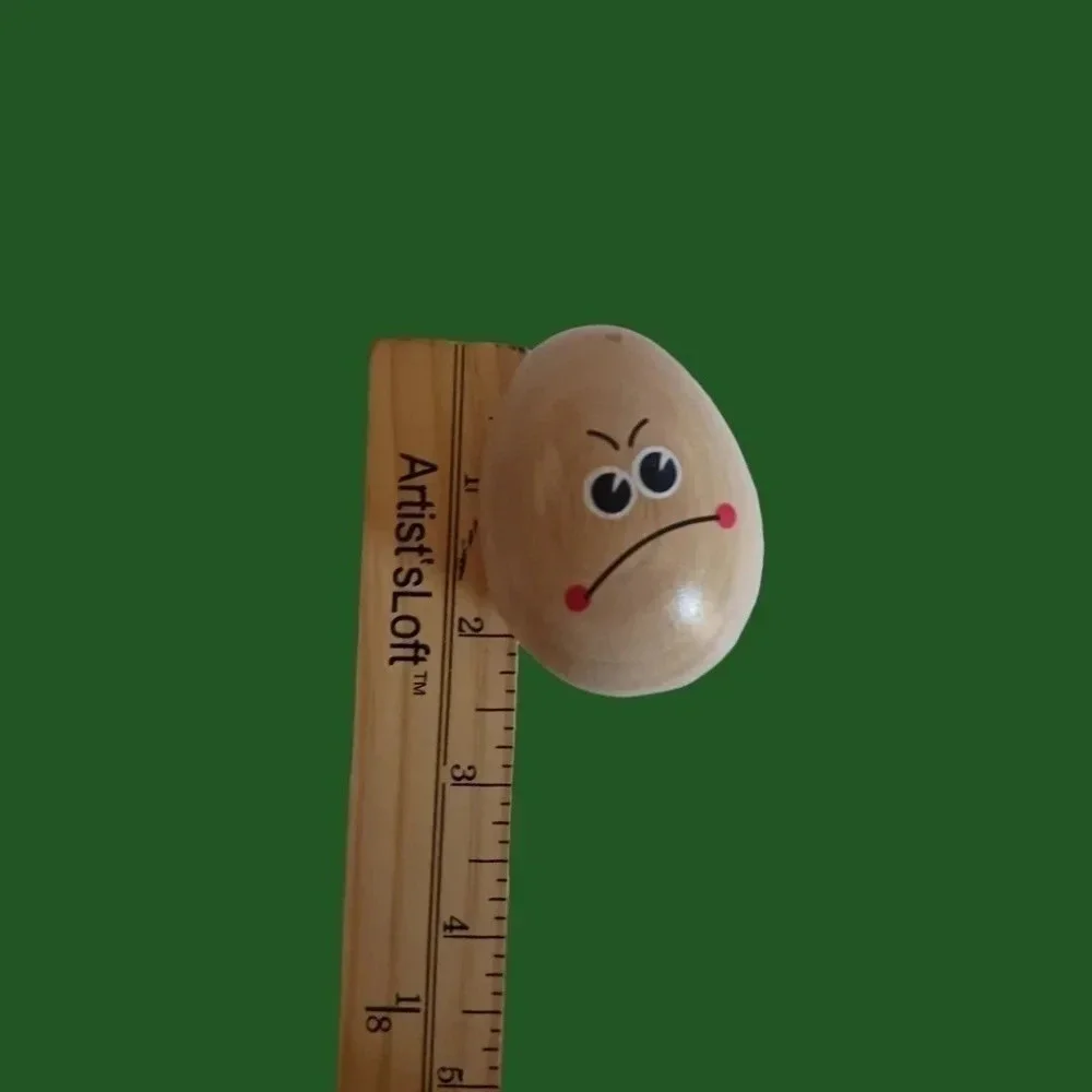 Chicken eggspression faces on wooden background set of 6
